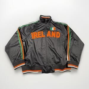 Ghast Ireland Black Full Zip 2XL Striped Sleeve Warm-Up Jacket Embroidered (A33)